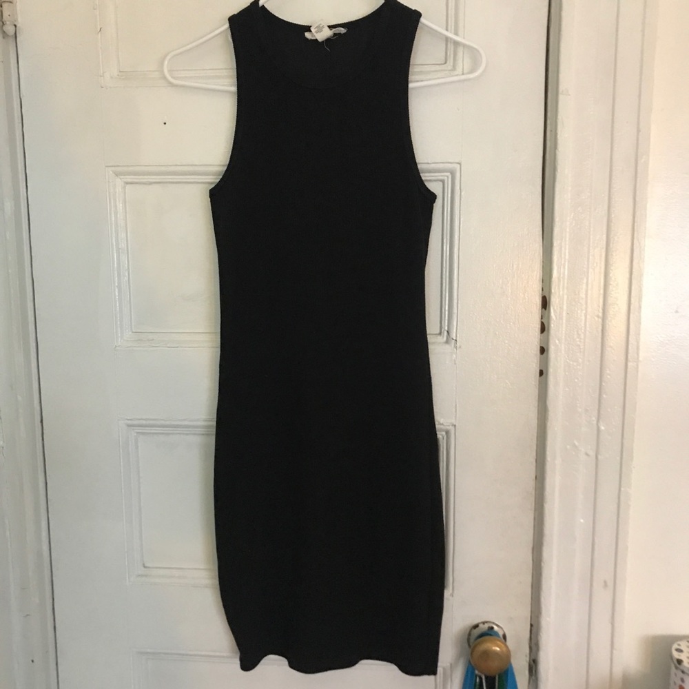 Black Rib-Knit Bodycon dress